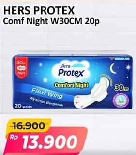 Promo Harga Hers Protex Comfort Night Wing 30cm 20 pcs - Alfamart