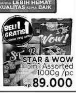 Promo Harga Star & Wow 3in1 Assorted 1000gr  - LotteMart