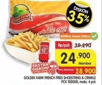 Promo Harga GOLDEN FARM French Fries Crinkle, Shoestring 1000 gr - Superindo