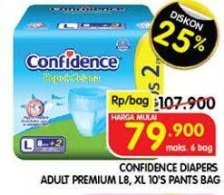 Promo Harga Confidence Adult Diapers Pants L8+2, XL10 10 pcs - Superindo