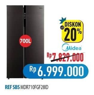 Promo Harga Midea MDRS710FGF28ID Kulkas Side By Side  - Hypermart