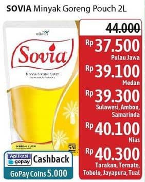 Promo Harga Sovia Minyak Goreng 2000 ml - Alfamidi