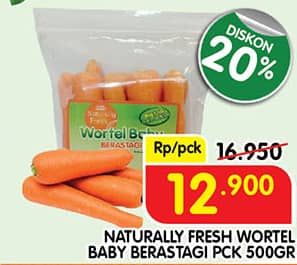Naturally Fresh Wortel 500 gr Diskon 23%, Harga Promo Rp12.900, Harga Normal Rp16.950