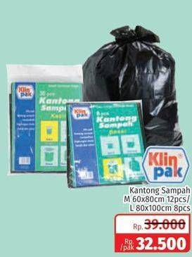 Promo Harga KLINPAK Kantong Sampah M 12, L 8  - Lotte Grosir