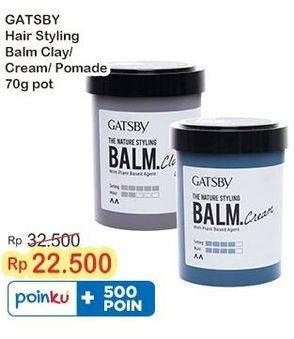 Promo Harga Gatsby The Nature Styling Balm Clay, Pomade, Cream 70 gr - Indomaret