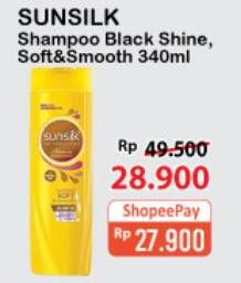 Promo Harga SUNSILK Shampoo Black Shine, Soft Smooth 340 ml - Alfamart