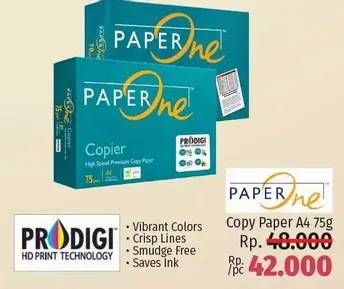 Promo Harga PAPERONE Kertas Copier A4 75 G 500 sheet - LotteMart