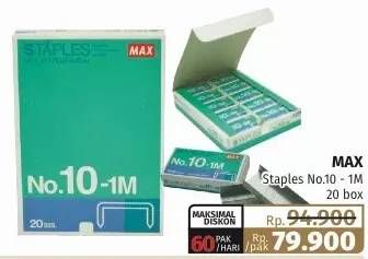 Promo Harga MAX Staples 10-1M per 20 box - Lotte Grosir