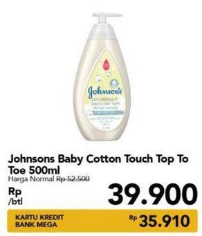 Promo Harga JOHNSONS Baby Cottontouch Top to Toe Bath 500 ml - Carrefour