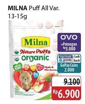 Promo Harga Milna Nature Puffs Organic All Variants 15 gr - Alfamidi