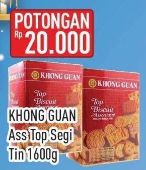 Promo Harga Khong Guan Top Biscuit Assortment 1600 gr - Hypermart