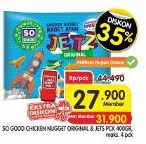 Promo Harga SO GOOD Chicken Nugget Jets, Original 400 gr - Superindo