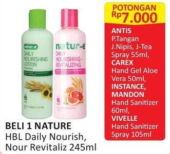 Promo Harga NATUR-E Hand Body Lotion Daily Nourishing Daily Nourishing, Nourishing Revitalizg 245 ml - Alfamart