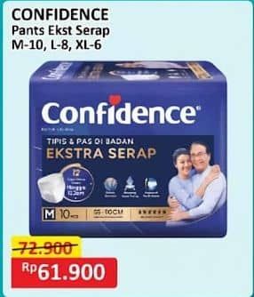 Confidence Adult Pants Slim & Fit Extra Absorb 6 pcs Diskon 15%, Harga Promo Rp61.900, Harga Normal Rp72.900