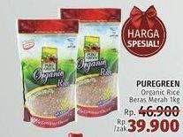 Promo Harga PURE GREEN Organic Rice Beras Merah 1000 gr - LotteMart