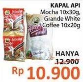 Promo Harga Kapal Api Kopi Susu Mocha, Grande White Coffee 10 pcs - Alfamidi