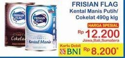 Promo Harga FRISIAN FLAG Susu Kental Manis Putih, Cokelat 490 gr - Indomaret