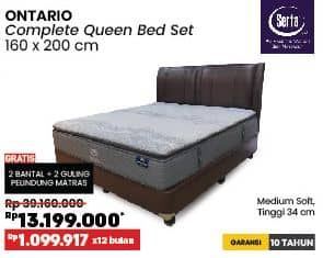 Promo Harga Serta Ontario Complete Queen Bed Set 160 X 200 Cm  - COURTS