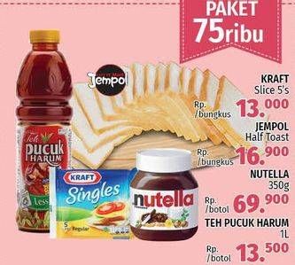 Promo Harga Paket 75rb ( Kraft Slice + Jempol Half Toast + Nutella 350gr + Teh Pucuk harum 1lt)  - LotteMart