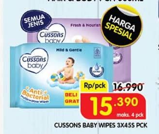 Promo Harga Cussons Baby Wipes All Variants 50 sheet - Superindo