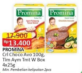 Promo Harga Bubur Tim Ayam Kampung Tomat Wortel 4x25gr / Sweet Cereal Chocolate Avocado 100gr  - Alfamart