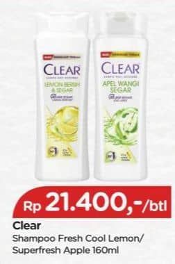 Promo Harga Clear Shampoo Lemon Fresh, Super Fresh Apple 160 ml - TIP TOP