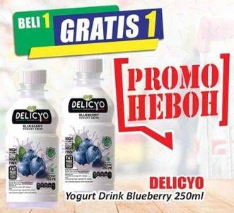 Promo Harga DELICYO Yoghurt Blueberry 250 ml - Hari Hari