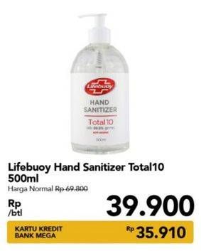 Promo Harga LIFEBUOY Hand Sanitizer Total 10 500 ml - Carrefour