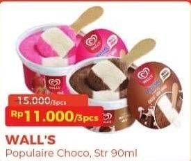 Promo Harga Walls Populaire Chocolate Vanilla, Strawberry Vanilla 90 ml - Alfamart