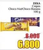 Promo Harga DUA KELINCI Deka Crepes Choco Nut, Choco Banana 100 gr - Giant