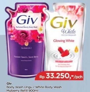 Promo Harga GIV Body Wash Passion Flowers Sweet Berry, Glow White, Mulberry Collagen 900 ml - TIP TOP