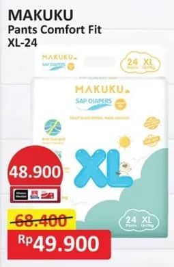 Promo Harga Makuku Comfort Fit Diapers Pants XL24 24 pcs - Alfamart