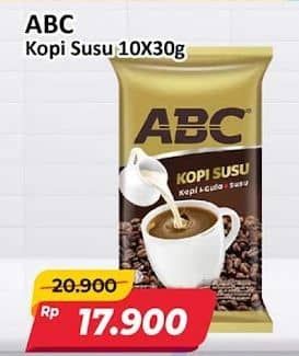 Promo Harga ABC Kopi Susu per 10 sachet 30 gr - Alfamart