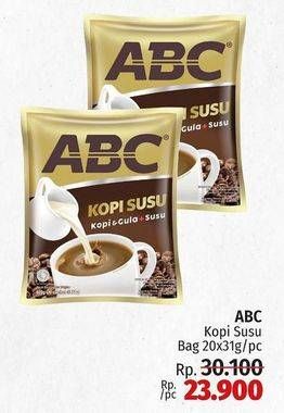 Promo Harga ABC Kopi White Coffee per 20 sachet 20 gr - LotteMart