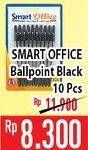 Promo Harga SMART OFFICE Balpoint Black 10 pcs - Hypermart