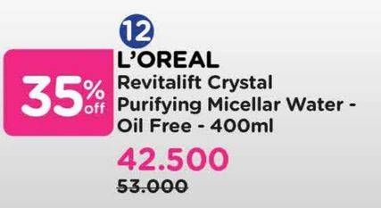 Promo Harga Loreal Revitalift Crystal Purifying Micellar Water 400 ml - Watsons