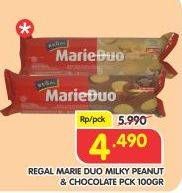 Promo Harga REGAL Marie Duo Peanut, Chocolate 100 gr - Superindo