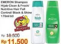Promo Harga EMERON Shampoo Hijab Clean Fresh, Nutrive, Black Shine 170 ml - Indomaret