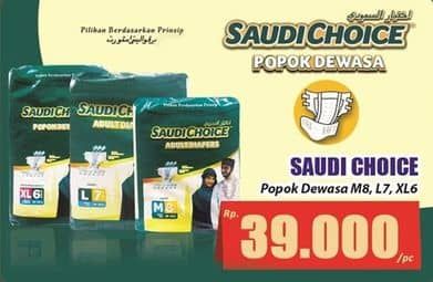 Promo Harga Saudi Choice Adult Diapers L7, M8, XL6 6 pcs - Hari Hari