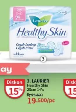 Promo Harga Laurier Healthy Skin Day Wing 25cm 14 pcs - Guardian