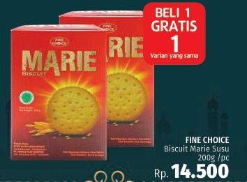Promo Harga FINE CHOICE Marie Biscuit 200 gr - LotteMart