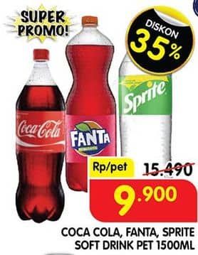 Promo Harga Coca Cola, Fanta, Sprite 1500ml  - Superindo