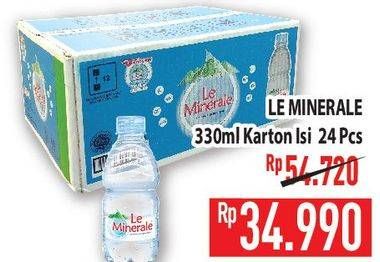 Promo Harga Le Minerale Air Mineral per 24 botol 330 ml - Hypermart