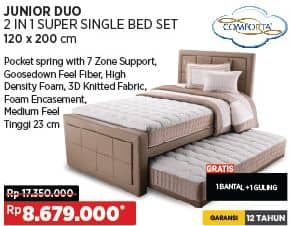 Promo Harga Comforta Junior Duo 2in1 Super Single Bed Set 120x200cm  - COURTS