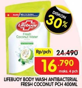 Promo Harga Lifebuoy Body Wash Coconut Fresh 400 ml - Superindo