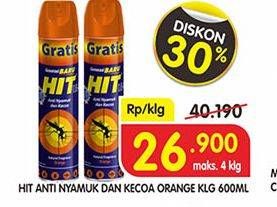 Promo Harga HIT Aerosol Orange 600 ml - Superindo