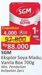 Promo Harga SGM Eksplor Soya 1-5 Susu Pertumbuhan Vanila 700 gr - Alfamart
