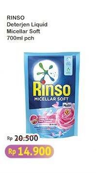 Promo Harga Rinso Liquid Detergent + Molto Micellar Soft 700 ml - Indomaret