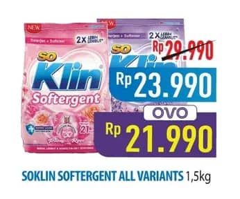 Promo Harga So Klin Softergent All Variants 1500 gr - Hypermart