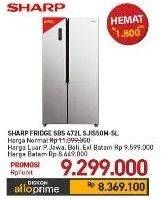 Promo Harga Sharp SJ-IS50M-SL | REFRIGERATOR SBS 1 pcs - Carrefour